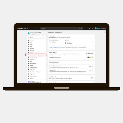 DS-4 | Cách Set Up Shipping & Delivery Trên Shopify